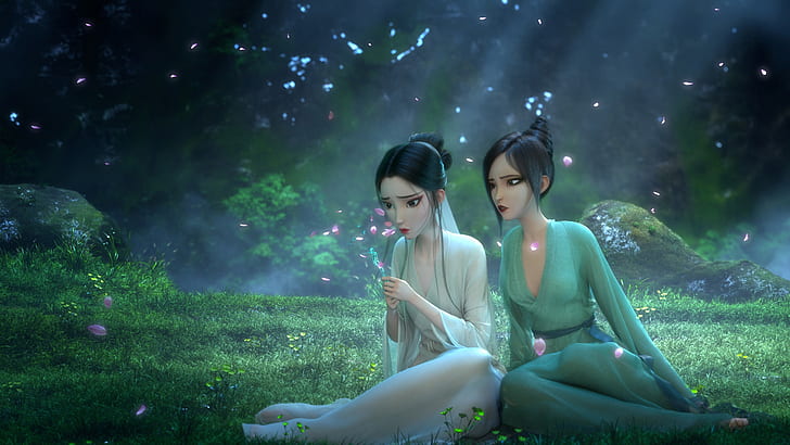 white-snake-lady-white-snake-anime-girls-legend-of-the-white-snake-hd-wallpaper-preview